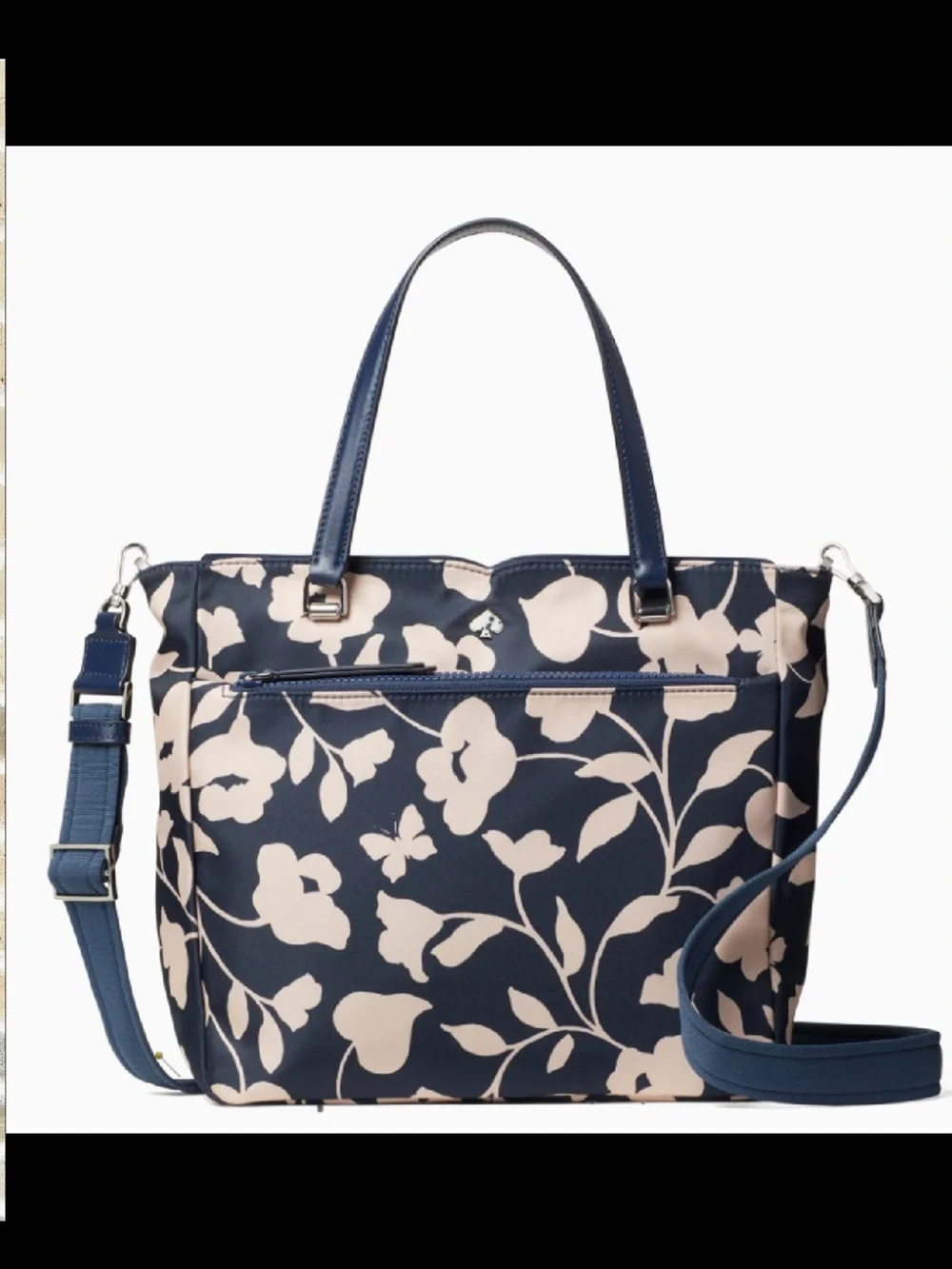 Kate Spade Jae Garden Vine Medium Nylon Satchel Crossbody Nightcap Multi - Picture 2 of 5
